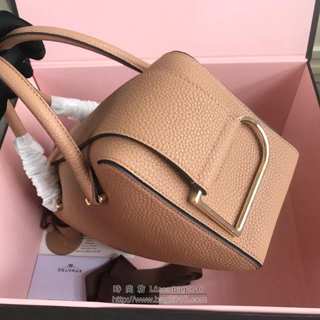 DELVAUX女包 Delvau單肩斜挎包 半手工Cool box 中號 德爾沃女手提包 手拎包 奶茶  fcs1188